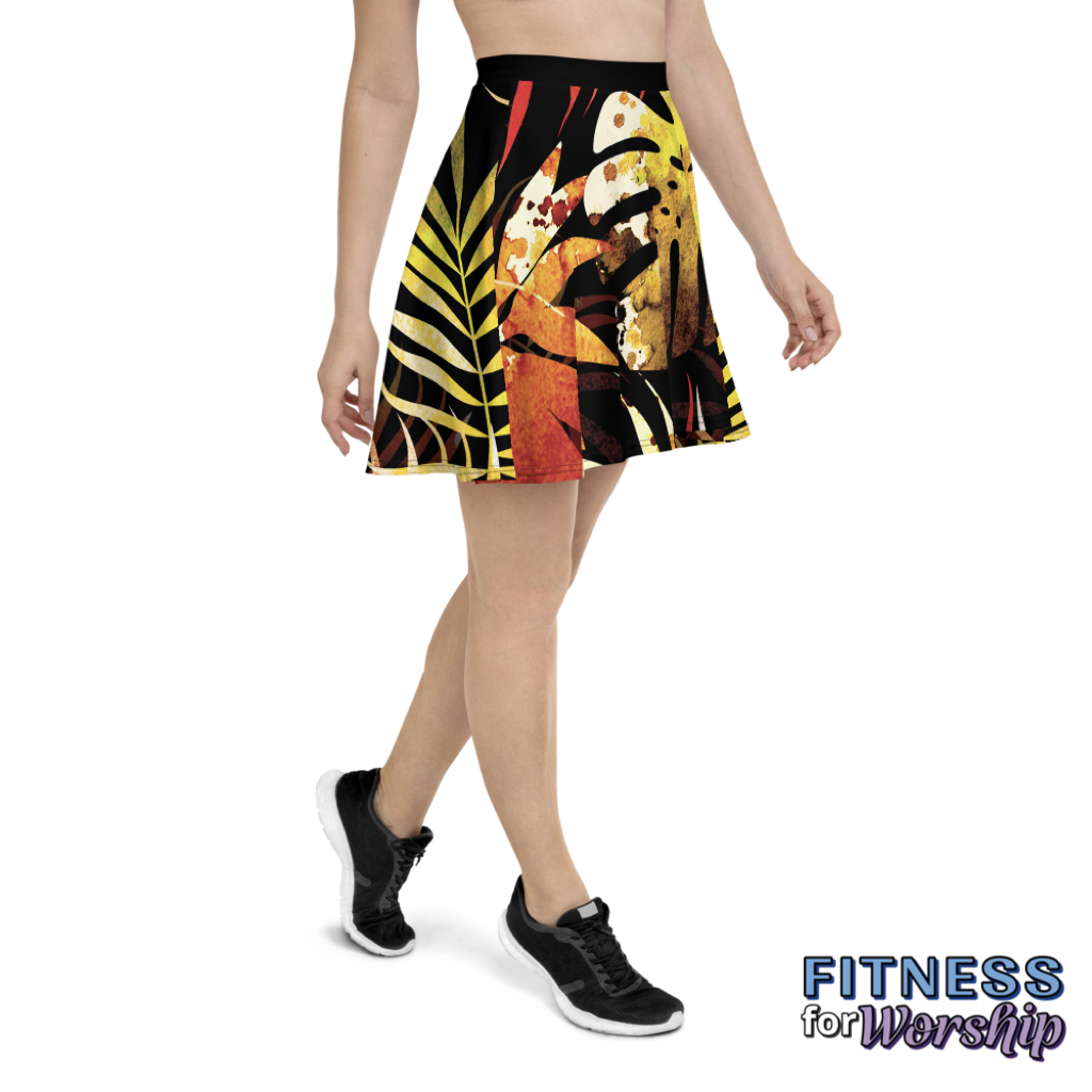 Autumn Leaves Skater Skirt by Fitness for Worship