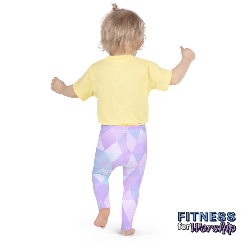 back of toddler wearing Diamonds Leggings for Girls by Fitness for Worship