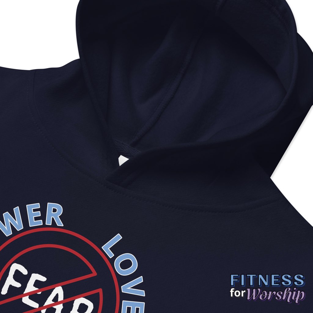 "No Fear" 2 Timothy 1:7 Fleece Hoodie for Kids by Fitness for Worship