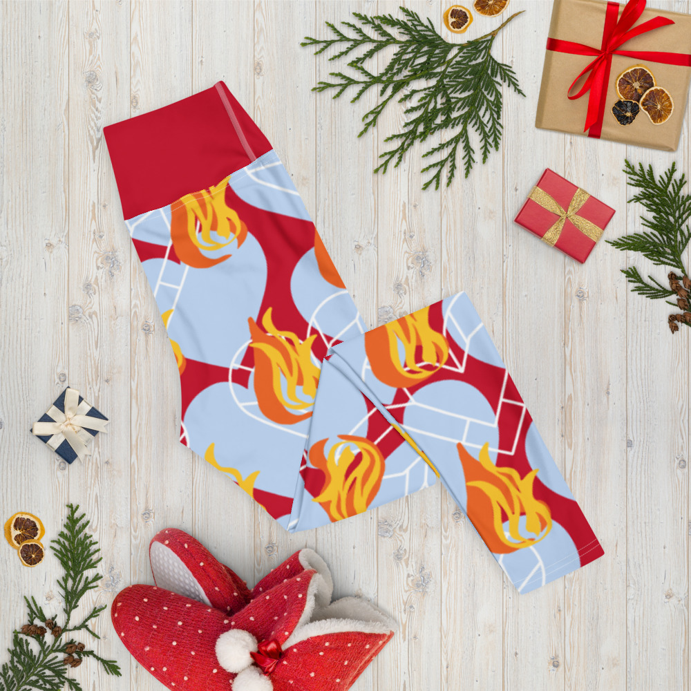 Flames of Fire High Waist Leggings for Women by Fitness for Worship