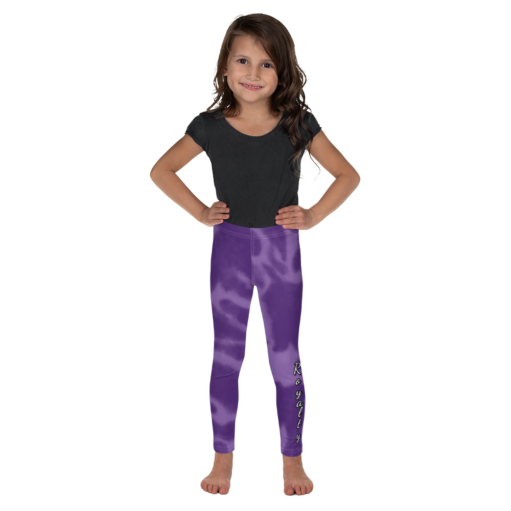 Royalty Purple Tie-Dye Leggings for Girls by Fitness for Worship