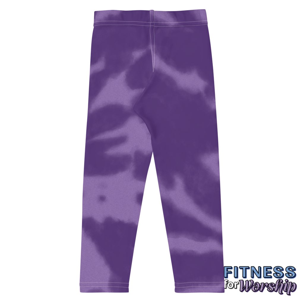 “Royalty” Purple Tie-Dye Leggings for Girls – Kids, Toddlers by Fitness for Worship