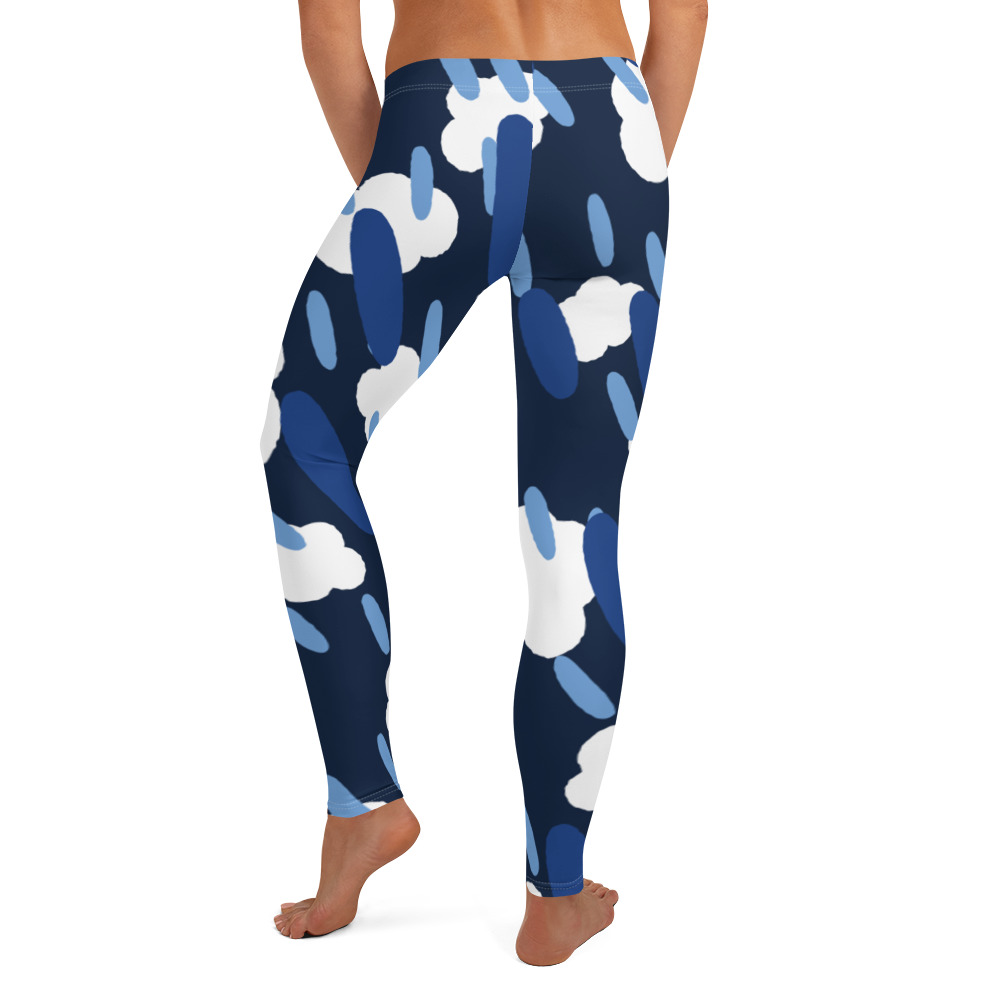 Clouds and Rain all-over-print leggings back