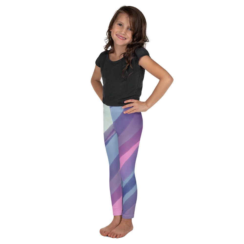 Watercolors kids leggings left