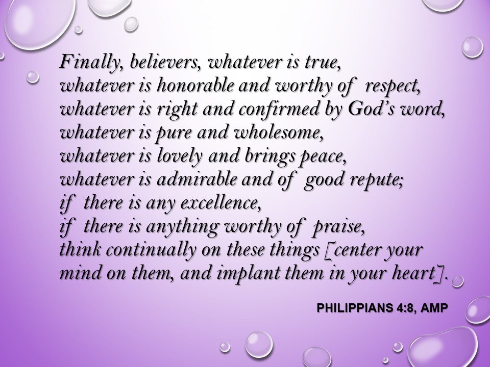 Philippians 4:8, AMP