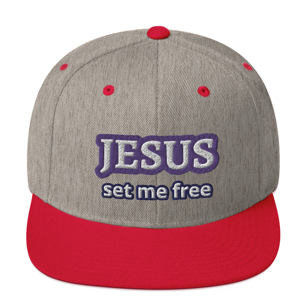 JESUS Set Me Free Two-Tone Snapback Hat by Fitness for Worship