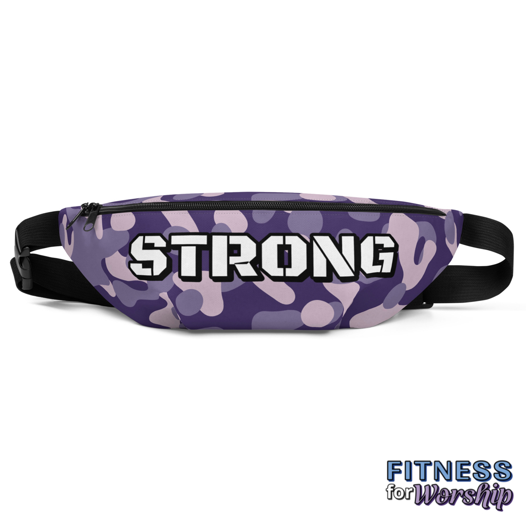 STRONG Purple Camo Waist Bag by Fitness for Worship