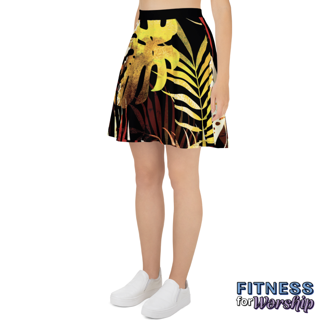 Autumn Leaves Skater Skirt by Fitness for Worship