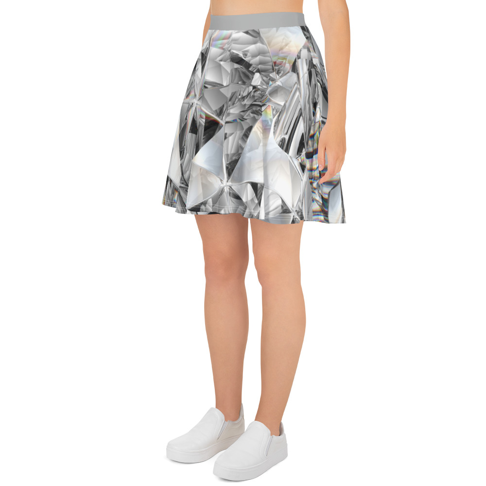 Silver Diamonds Skater Skirt by Fitness for Worship