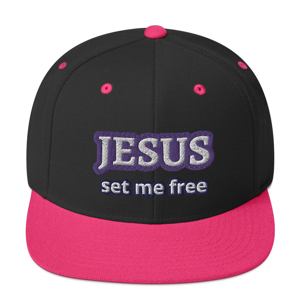 JESUS Set Me Free Two-Tone Snapback Hat by Fitness for Worship