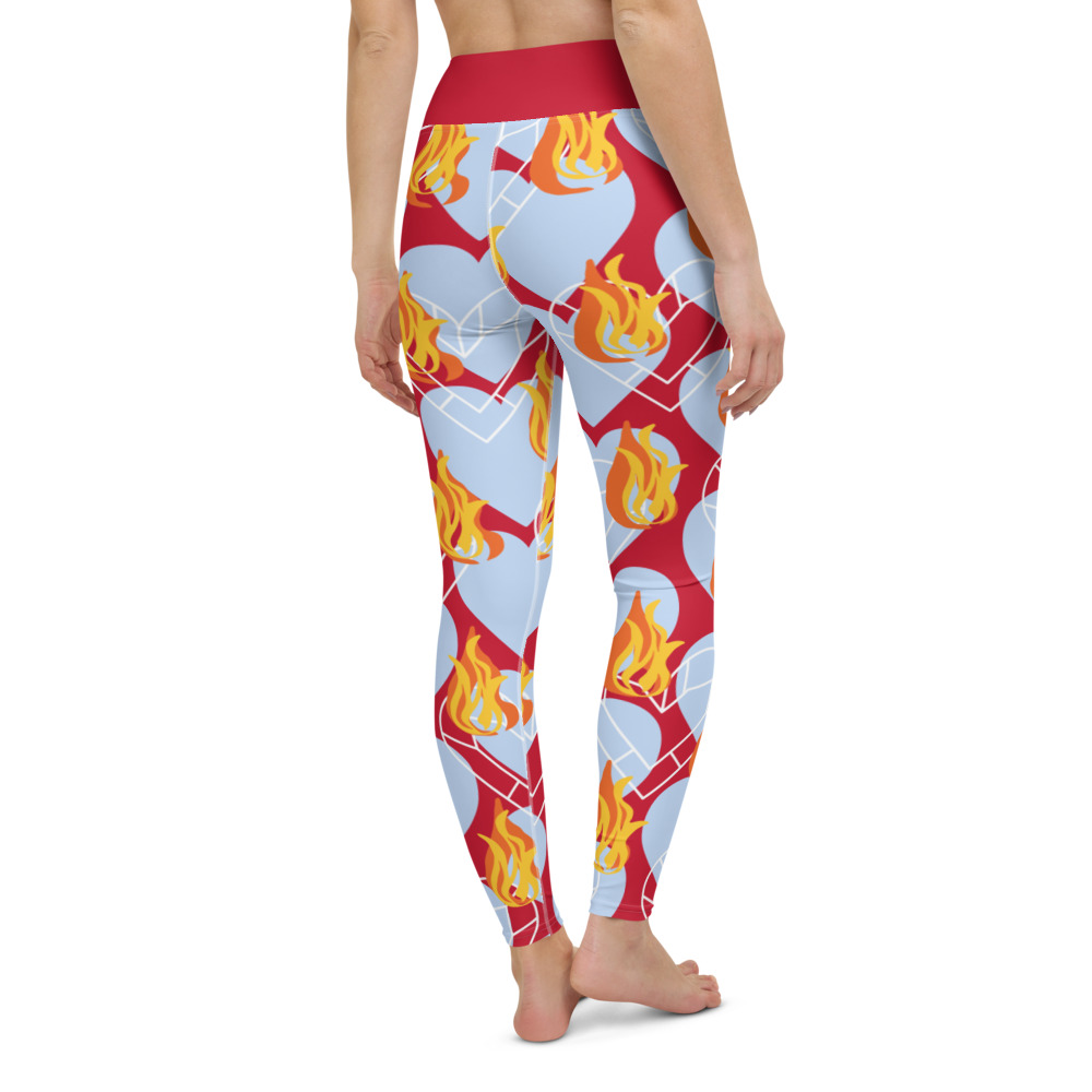 Flames of Fire High Waist Leggings for Women by Fitness for Worship