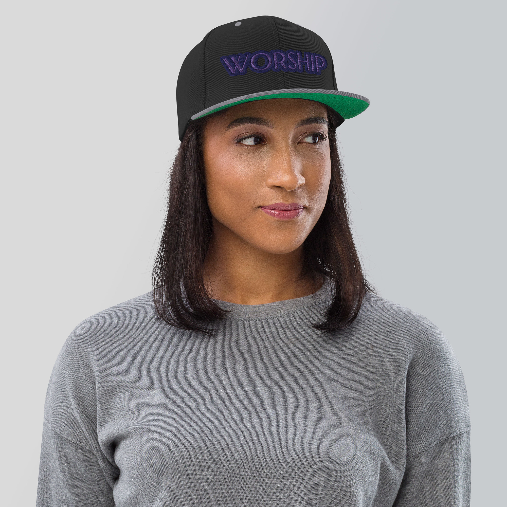 Worship Two-Tone Snapback Hat by Fitness for Worship