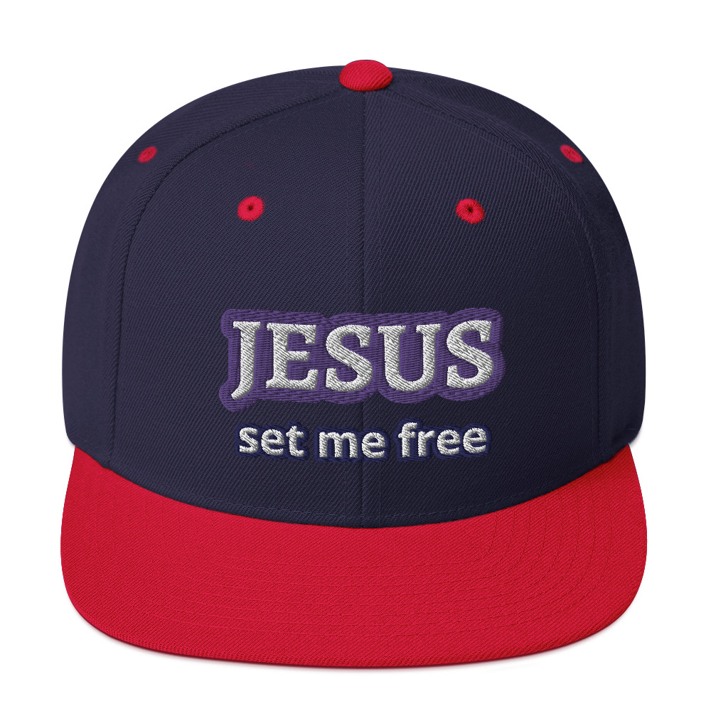 JESUS Set Me Free Two-Tone Snapback Hat by Fitness for Worship