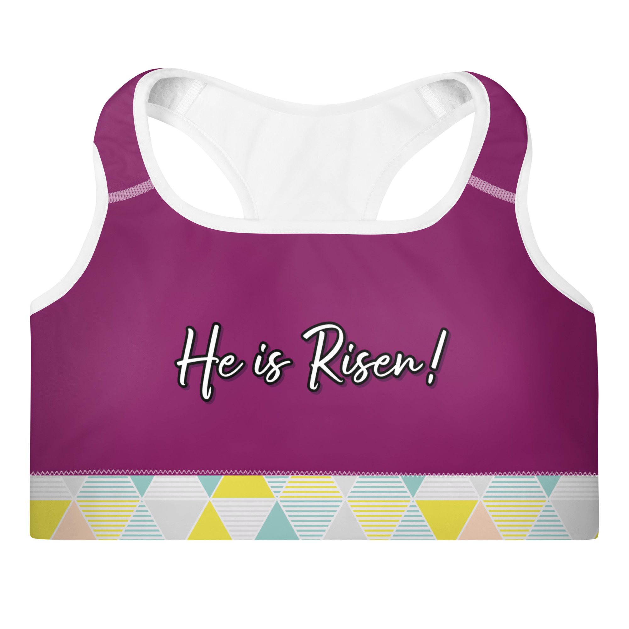He is Risen! Padded Sports Bra by Fitness for Worship