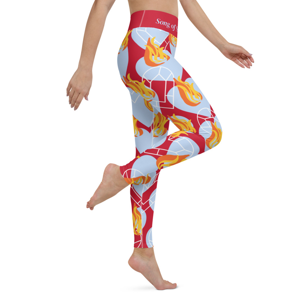 Flames of Fire High Waist Leggings for Women by Fitness for Worship