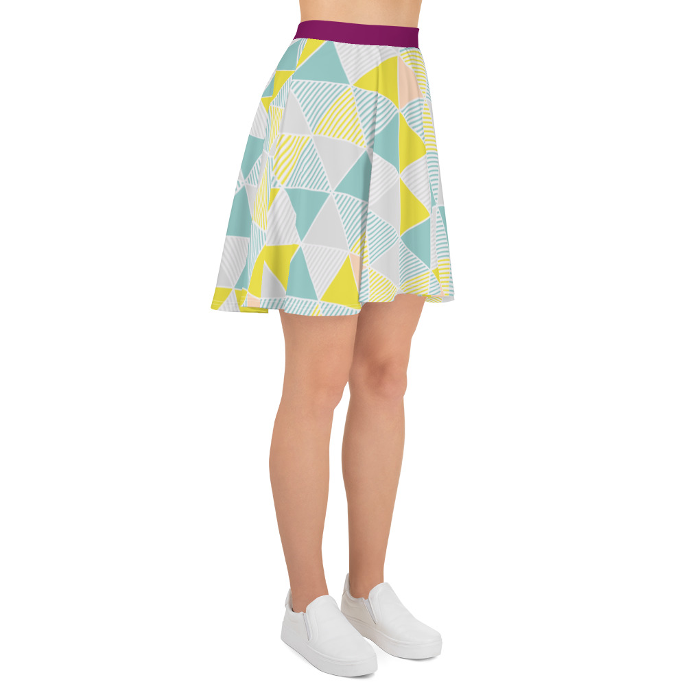 Pastel Triangles Skater Skirt