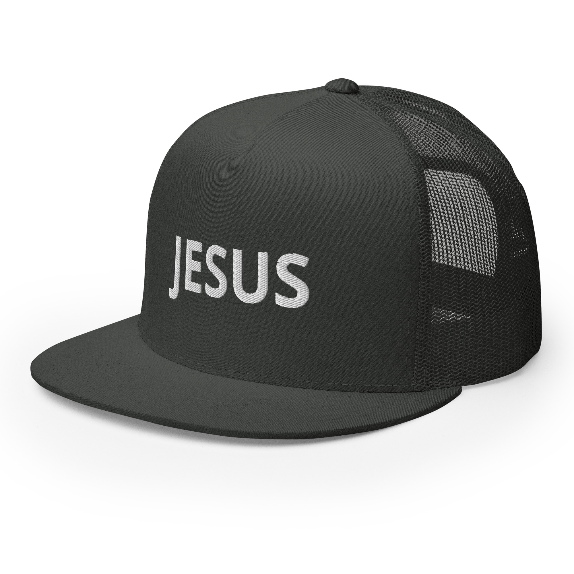Jesus Solid Trucker Cap by Fitness for Worship