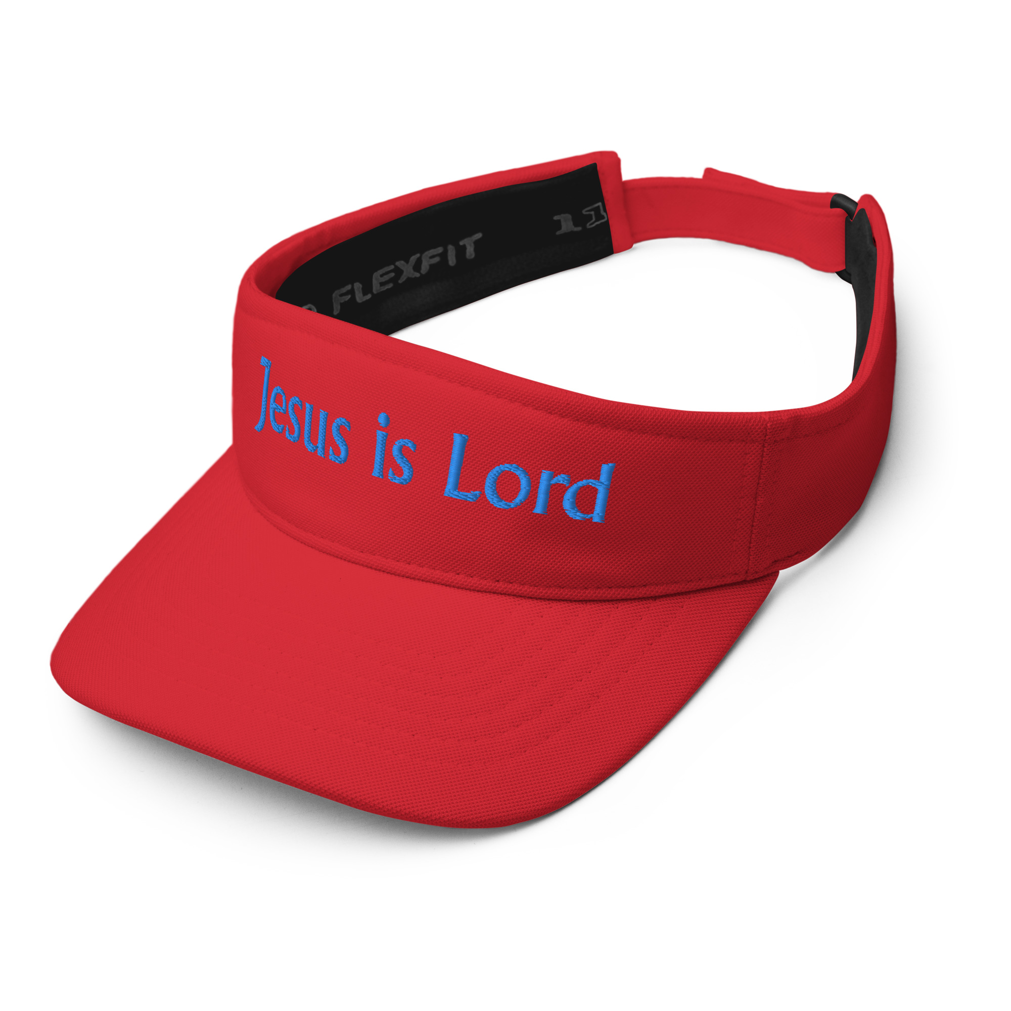 red Jesus is Lord Visor by Fitness for Worship