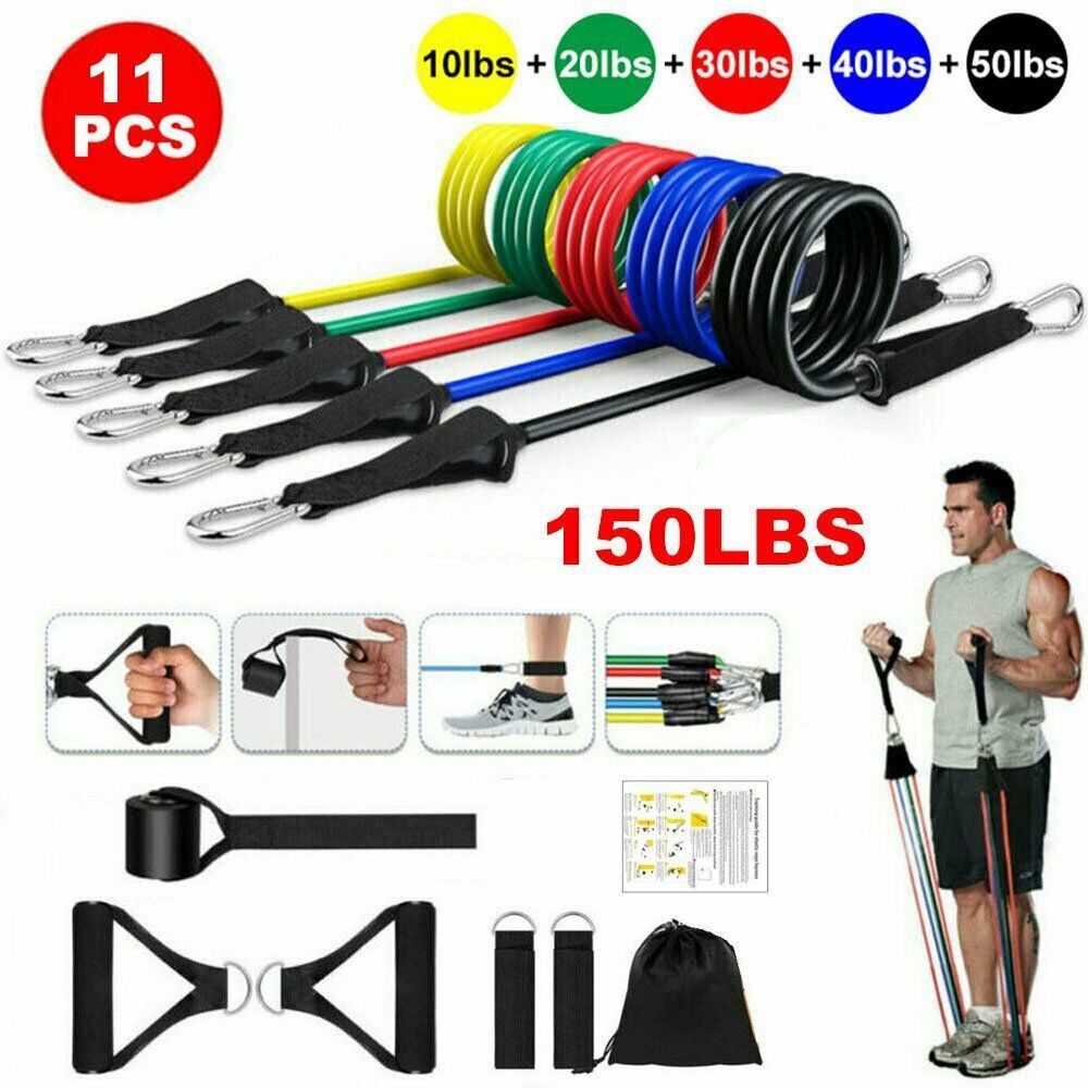 Latex Resistance Bands 11Pcs/Set, 150 lbs