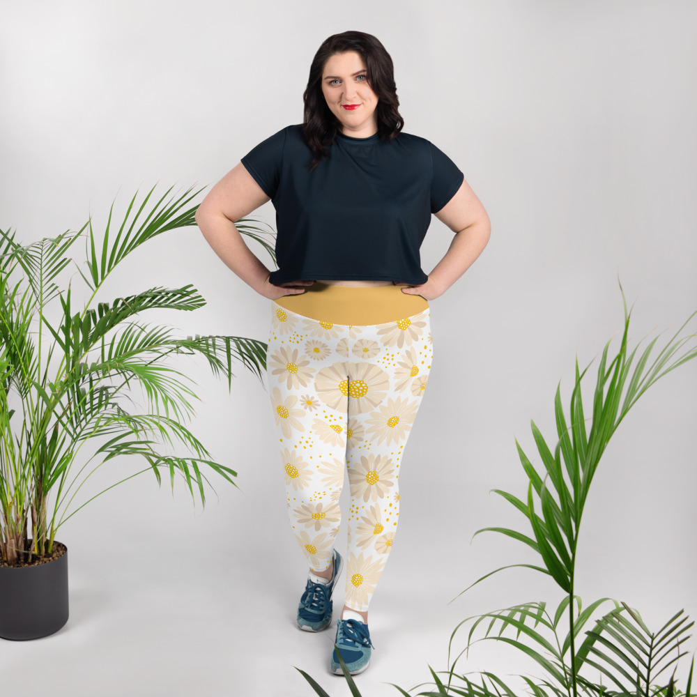 Daisies High Waist Leggings for Women by Fitness for Worship