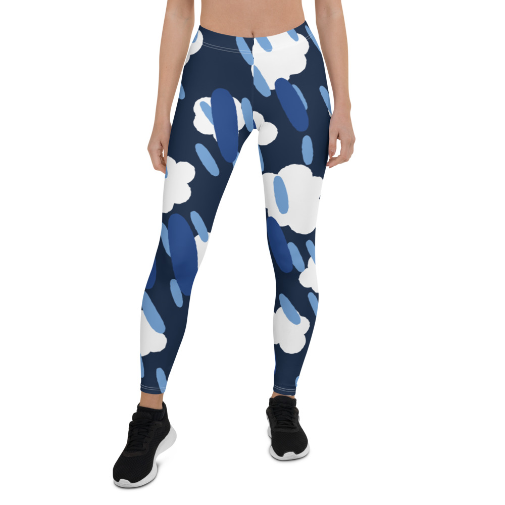 Clouds and Rain all-over-print leggings front