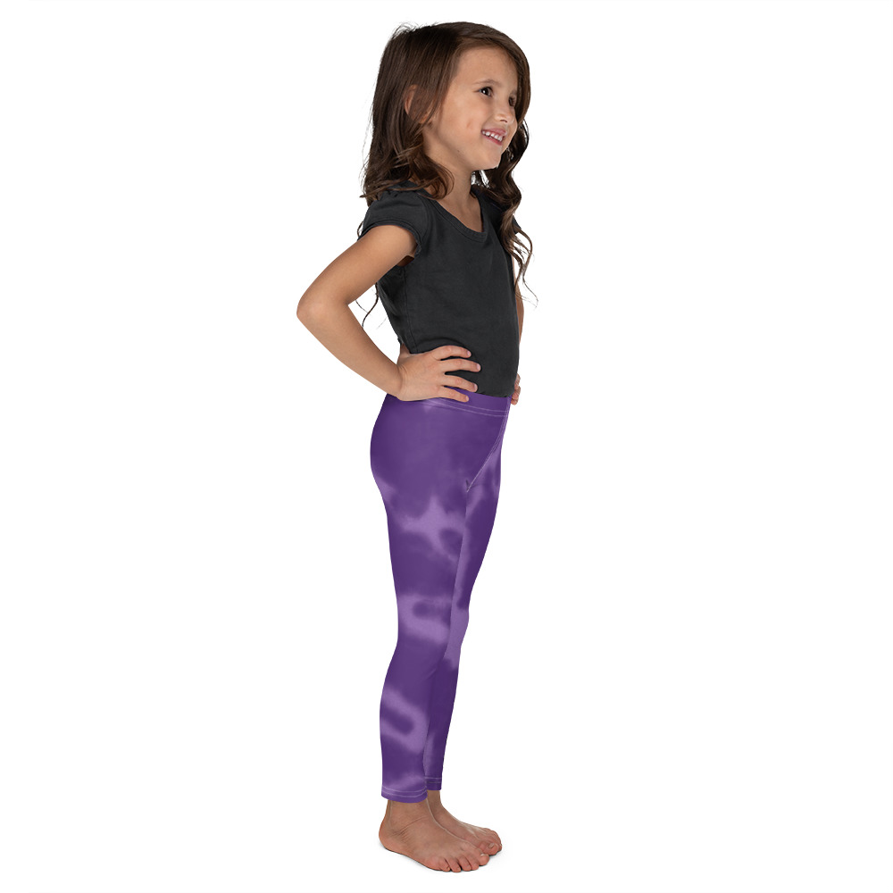 “Royalty” Purple Tie-Dye Leggings for Girls – Kids, Toddlers by Fitness for Worship