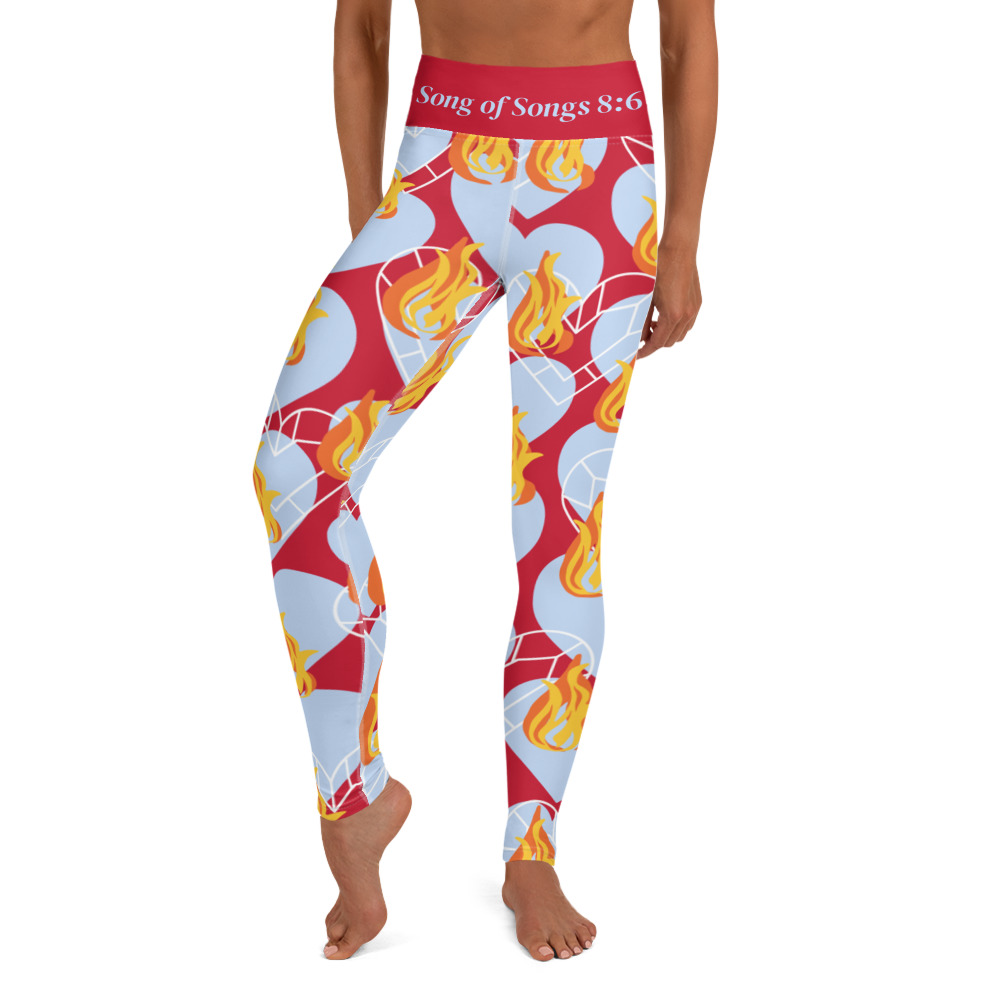 Flames of Fire High Waist Leggings for Women by Fitness for Worship