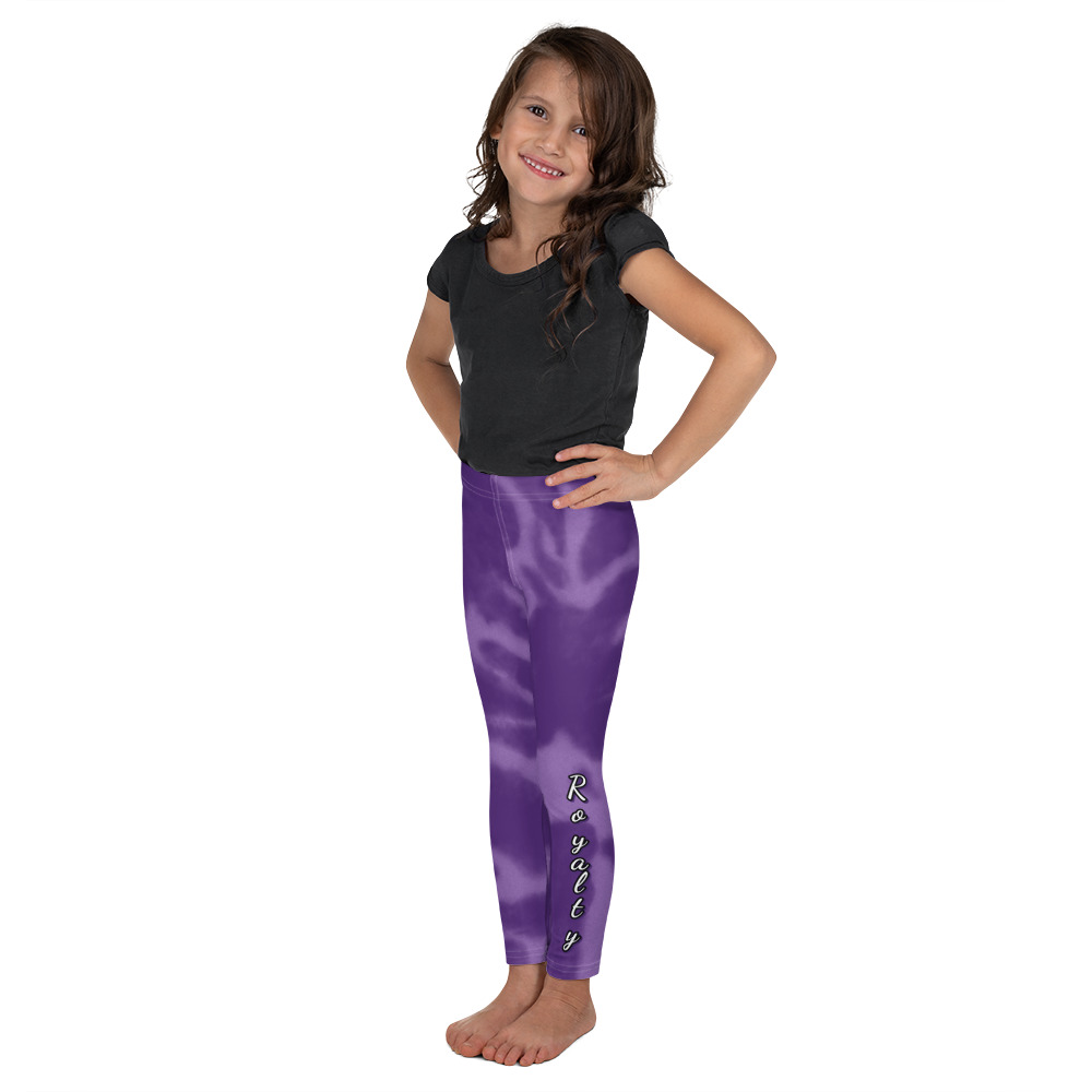 “Royalty” Purple Tie-Dye Leggings for Girls – Kids, Toddlers by Fitness for Worship